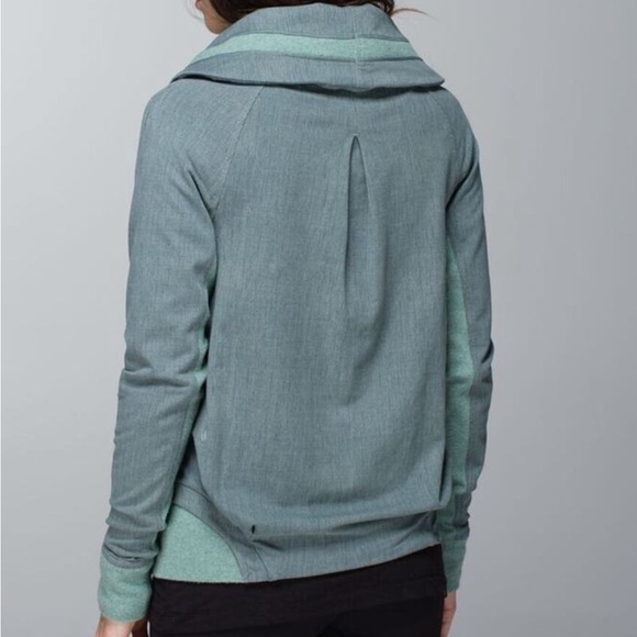Lululemon Back To Class Jacket Ribbed Striped Green Cardigan Earl Grey 8 - Picture 2 of 9